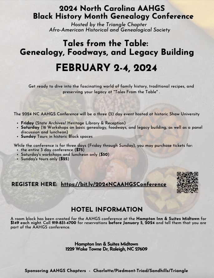 2024 NC AAHGS Black History Month Genealogy Conference The Carolinian